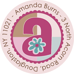 Name Doodles - Round Address Labels/Stickers (Flower Child)